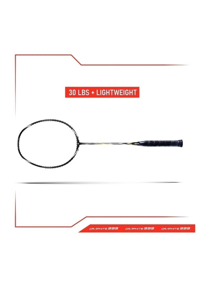 APACS Graphite 999 Unstrung Badminton Racket | Nano Tec Frame | 30 lbs Tension | Lightweight Unstrung Racket for Intermediate & Advanced Players | Black/Green - Image 5